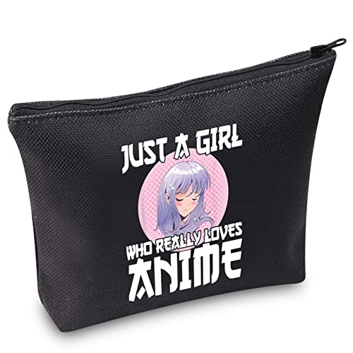 WZMPA Anime Cosplay Kosmetiktasche Anime Fans Geschenk Just A Girl Who Really Loves Anime Makeup Zipper Pouch Bag Anime Mädchen Teenager Merchandise, Really Loves Anime von WZMPA