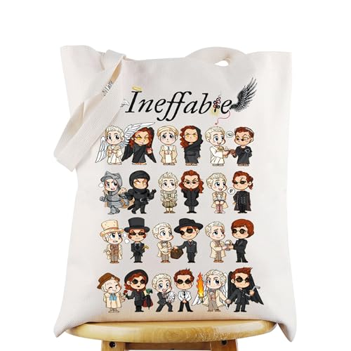 WZMPA Aziraphale & Crowley Ineffable Tragetasche – Geschenk für Fans mit Schlangen-Umhängetasche, Ineffable Tg, Large von WZMPA