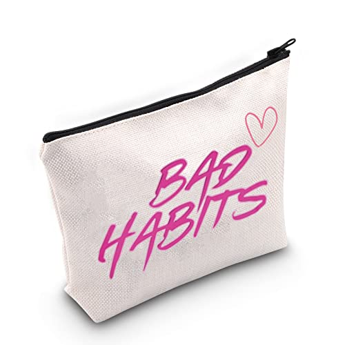 WZMPA Bad Habits Album Kosmetiktasche Songtext inspiriert Geschenk My Bad Habits Lead To You Reißverschlusstasche für Frauen und Mädchen, Bad Habits von WZMPA