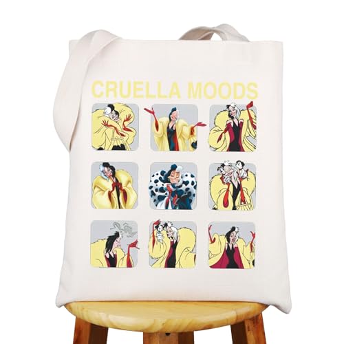 WZMPA Bösewichte Cruella Tragetasche Cruella Fans Geschenk Cruella Moods Umhängetasche Cruella Merchandise, Cruella Stimmungen Tg, Large von WZMPA