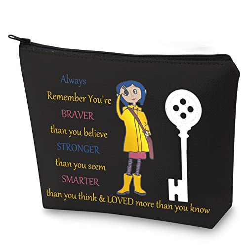 WZMPA Co-raline Fans Kosmetiktasche Co-Raline Liebhaber Geschenk You Are Braver Stronger Smarter Than You Think Cartoons Make-up Reißverschluss Beutel Tasche für Frauen Mädchen, Always Co-raline Bl, von WZMPA