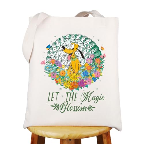 WZMPA Dog Pluto Tragetasche Pluto Fans Geschenk Let The Magic Blossom Pluto Umhängetasche Pluto Merchandise, Blüte Hund Pluto Tg, Large von WZMPA