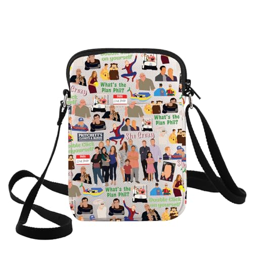 WZMPA Dunphy Family Crossbody Bag Phil & Claire Dunphy Fans Geschenk What The Plan Phil Umhängetasche Pritchett's Family Inspired Merch, Was ist der Plan Phil Cb, medium von WZMPA