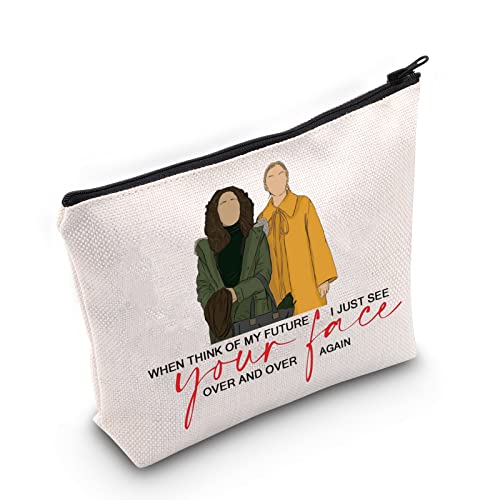 WZMPA Eve und Villanelle Fans Make-up-Tasche Killer TV Show Geschenk When Think Of My Future I Just See Your Face Reißverschlusstasche für Frauen Mädchen, Think of Future, Passform von WZMPA