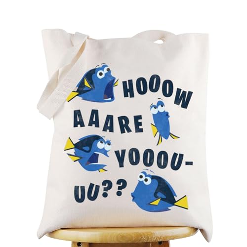 WZMPA Fish Dory Tragetasche Dorie Fans Geschenk How Are You Dory Umhängetasche Dorie Merchandise, Wie sind Sie Tote, Large von WZMPA