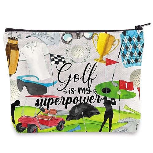 WZMPA Golf Girl Kosmetiktasche Golf Playe Geschenke Golf Is My Super Power Make-up Reißverschluss Tasche Für Golfliebhaber Merchandise, Golf Power, Kosmetiktasche von WZMPA