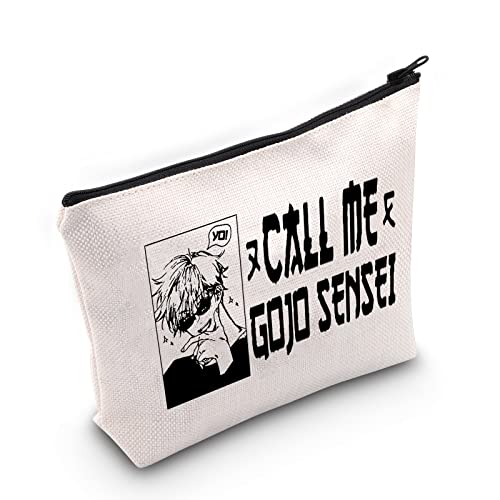 WZMPA Jujutsu Anime-Kosmetiktasche für Satoru Gojo Fans Geschenk Call Me Gojo Satoru Anime Make-up Tasche mit Reißverschluss für Frauen und Mädchen, Call Me Gojo von WZMPA