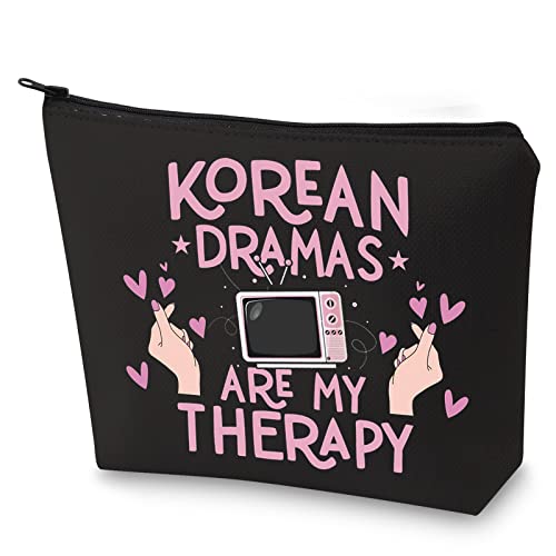 WZMPA Kosmetiktasche, K-Drama-Liebhaber, Geschenk, koreanische Dramen sind meine Therapie, K-Drama, Reißverschluss-Tasche für Frauen und Mädchen, Koreanische Dramas Bl, Passform von WZMPA