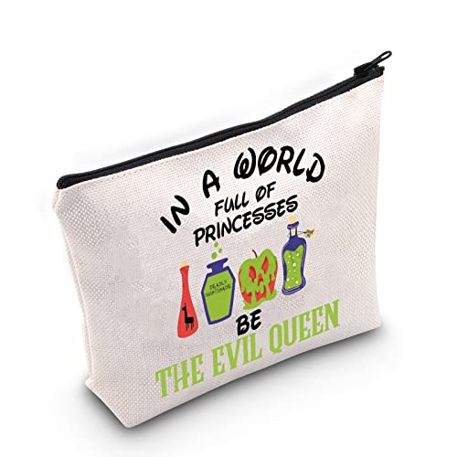 WZMPA Kosmetiktasche, Make-up-Tasche, Bösewicht inspiriert, Geschenk in einer Welt voller Prinzessinnen, Be The Evil Queen, Reißverschlussbeutel für Frauen und Mädchen, Be Evilqueen, Passform von WZMPA