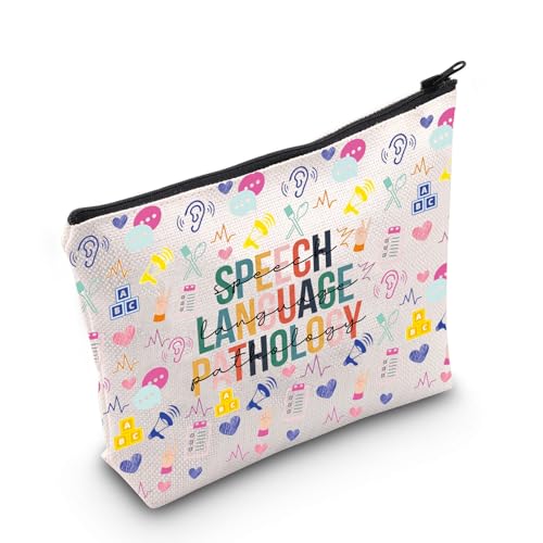 WZMPA Kosmetiktasche für Sprache, Pathologie, Logopäden, Geschenk, Sprachtherapie, Make-up, Reißverschluss, SLP, Monatsmerch, Sprachsprache:, Passform: von WZMPA