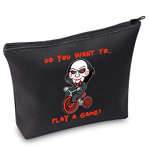 WZMPA Kosmetiktasche mit Reißverschluss für Freunde und Familie, Motiv: Saw Horror-Film, Puzzle-Fans, Geschenk für Freunde und Familie, Spielen Sie EIN Spiel von WZMPA