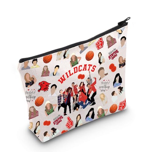 WZMPA Kosmetiktasche mit Musik, Troy & Gabriella-Fans, Geschenk, High School, Musikfigur, Make-up, Reißverschluss, Tasche, Broadway High School Merch, WILDCATS, Fit von WZMPA