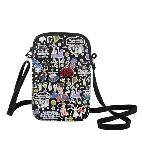 WZMPA Mary Poppins Crossbody Bag Mary Fans Geschenk praktisch perfekt in jeder Hinsicht Umhängetasche Mary Movie Merch, Praktisch perfekt Bl Cb, medium von WZMPA