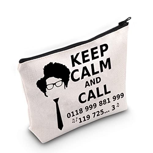 WZMPA Moos-Fans Kosmetiktasche IT Sitcom Comedy Fan Geschenke Keep Calm And Call 0118 999 881 999 119 725..3 Moos-Reißverschlussbeutel für Frauen und Mädchen, Ruhe und Anruf, Passform von WZMPA