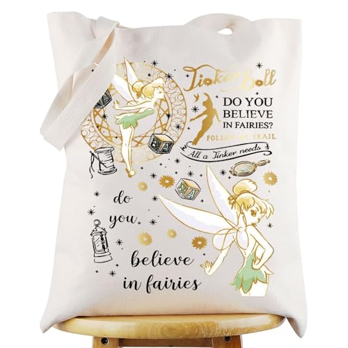 WZMPA Princess Fairy Pixie Tote Bag Fairy Tales Fans Geschenk Do You Believe In Fairies Umhängetasche Fairy Pixie Merchandise, Believe Fairies - T von WZMPA