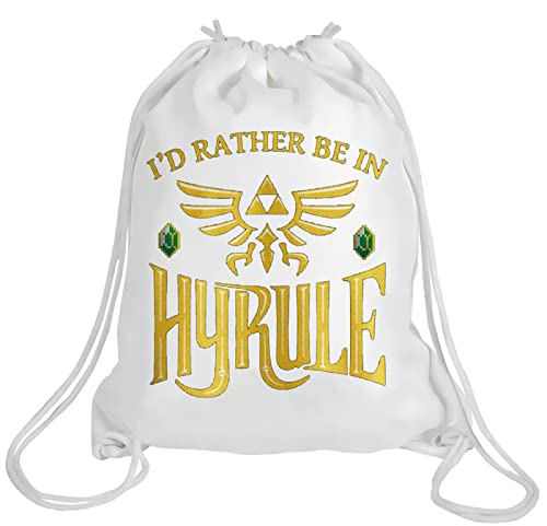 WZMPA Rucksack mit Kordelzug, Fans Geschenk I'd Rather Be In Hyrule Reisetasche mit Kordelzug für Freunde und Familie, Be In Hyrule, Mid Size von WZMPA