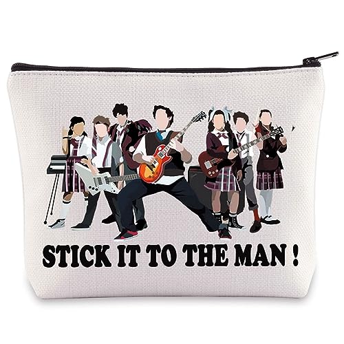 WZMPA School of Rock Kosmetiktasche mit Musik, Dewey Finn Fans Geschenke Stick It To The Man Make-up Reißverschlusstasche Tasche Broadway Musik Merchandise, Stick Man, Kosmetiktasche von WZMPA