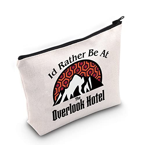 WZMPA Shining Overlook Hotel Kosmetik Make-up Tasche Horrorfilm Fans Geschenk I'd Rather Be At The Overlook Hotel Horror Reißverschluss Tasche für Frauen Mädchen, Be At Hotel, Passform von WZMPA