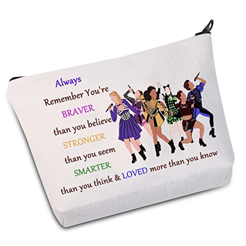 WZMPA Six Queen Broadway Musik-Kosmetiktasche, Motiv: Sechs Ehefrauen von Henry-Fans, Geschenk You Are Braver Stronger Smarter Than You Think Musical Make-up mit Reißverschluss für Frauen und von WZMPA