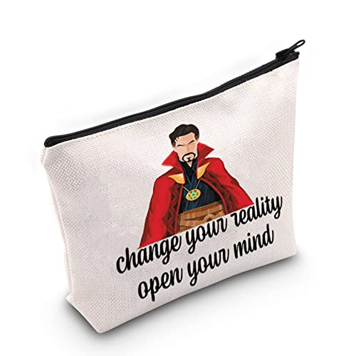 WZMPA Superhelden-Kosmetiktasche, Auge der Agamotto-Fans Geschenk ändern Sie Ihre Realität, öffnen Sie Ihren Geist, Reißverschlusstasche für Frauen und Mädchen, Open Your Mind, Passform von WZMPA