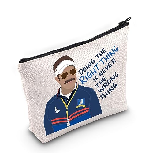 WZMPA Ted Zitat Kosmetiktasche Ted Coach Motivierende Fans Geschenk Doing The Right Things Is Never The Wrong Thing Zipper Pouch Bag For TV Show Fans, Das Richtige tun, Fit von WZMPA