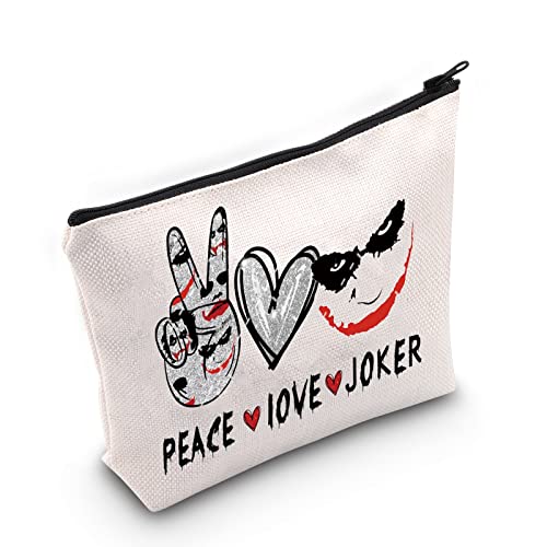 WZMPA The Joker Kosmetiktasche, Make-up-Tasche, Horrible Knight Movie Fans Geschenk Peace Love Joker Reißverschluss Tasche für Frauen Mädchen, Peace Joker, Passform von WZMPA