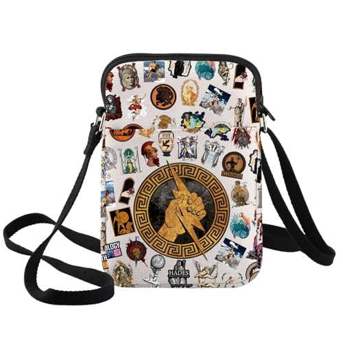 WZMPA Umhängetasche mit antiken griechischen Göttern, Zeus Geschenk, Apollo & Poseidon Messenger Bag Griechische Mythologie Merch, Hades Cb, medium von WZMPA