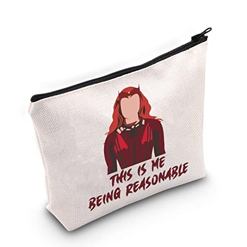 WZMPA Wan Da Witch Kosmetiktasche, Hexen-Fans inspiriertes Geschenk "This Is Me Being Reasonable Reißverschluss-Tasche für Frauen und Mädchen, Being reasonable, Passform von WZMPA
