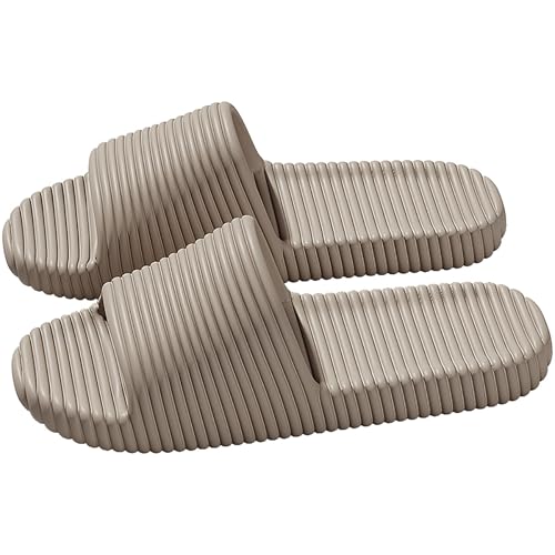 WZNKXFC Badelatschen Herren Damen Rutschfeste Badeschlappen Pool Hausschuhe FÜR Drinnen Und Draußen FÜR Spa Fitnessstudio Strand Slipper Khaki EU Size 42-43 von WZNKXFC
