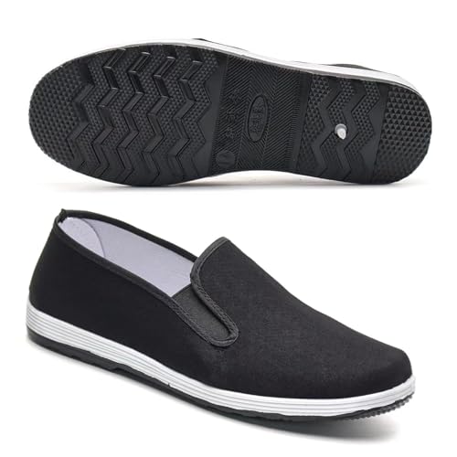 WZNKXFC Kampfsport Stoffschuhe traditionelle chinesische Tai Chi Kung Fu Schuhe Herren und Damen Segeltuchschuhe White EU Size 45 von WZNKXFC