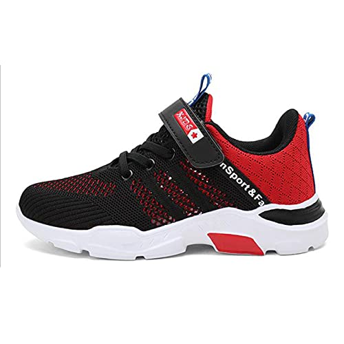 WZRUISEN Kinderschuhe Sportschuhe Einzellaufschuhe für Jungen atmungsaktive Mesh-Kinderschuhe Rot EU 28 von WZRUISEN