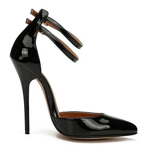 WZSHOES Damen High Heel Schuhe Super Hohe Ferse Paillettenstoff Beliebten Party Hochzeit Bar Abendessen Einkaufszentrum Büro Abiball Weiblich Beliebten High Heel,Schwarz,EU44 von WZSHOES