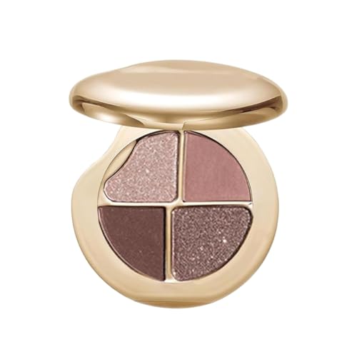 Matte & schimmernde Lidschatten- und Highlighter-Palette, 4-farbige Metallic-Highlighting-Palette für Augen und Wangen, anfängerfreundlich, lässt sich leicht verblenden und hält den ganzen Tag. von WZTFWCHSTH