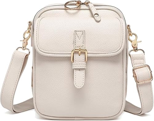 Umhängetasche, Leder-Umhängetasche, Vintage-Schultertasche, Vintage-Diebstahlschutz, mit Fächern und Kartenfächern von WZTFWCHSTH