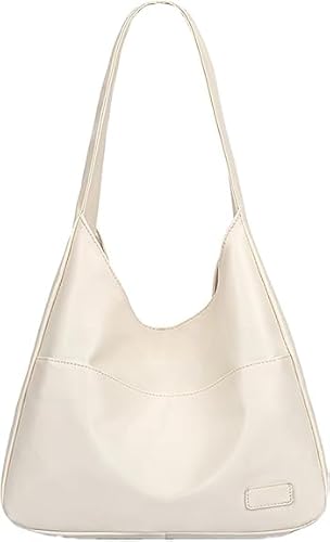 WZTFWCHSTH Damen-Tragetasche, modische Hobo-Tasche aus schlichtem Leder, Umhängetasche für Damen, großes Fassungsvermögen, schlichter Retro-Stil für den täglichen Gebrauch von WZTFWCHSTH