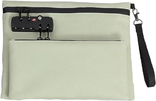 WZTFWCHSTH Reisetasche mit Schloss, doppellagige, diebstahlsichere Handtasche, Geldbeutel mit 3-stelligem Code, sicher für Bargeld, Ausweise und wichtige Dokumente in Koffern und Rucksäcken von WZTFWCHSTH
