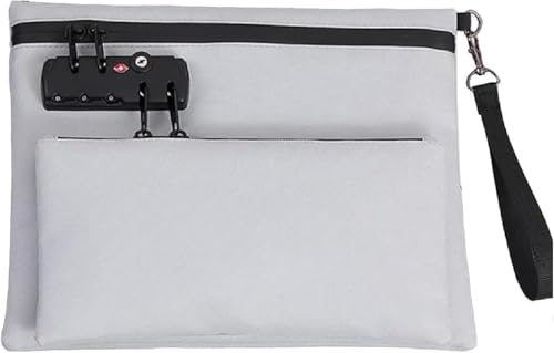 WZTFWCHSTH Reisetasche mit Schloss, doppellagige, diebstahlsichere Handtasche, Geldbeutel mit 3-stelligem Code, sicher für Bargeld, Ausweise und wichtige Dokumente in Koffern und Rucksäcken von WZTFWCHSTH