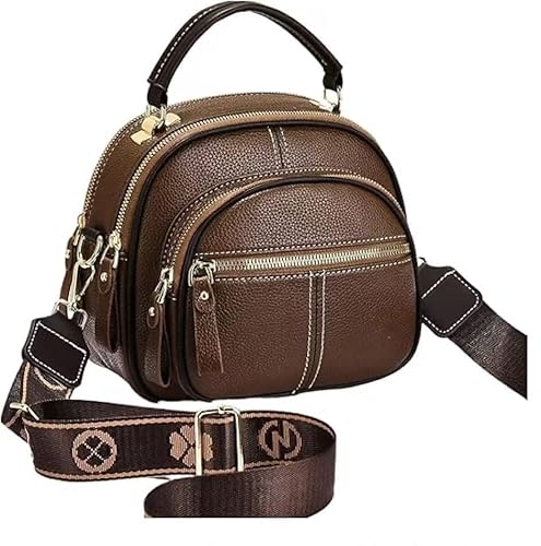WZTFWCHSTH Umhängetasche, klassische Leder-Umhängetasche mit mehreren Fächern, klassische Multifunktionstasche, verstellbarer breiter Schultergurt, für Arbeit und Reisen von WZTFWCHSTH