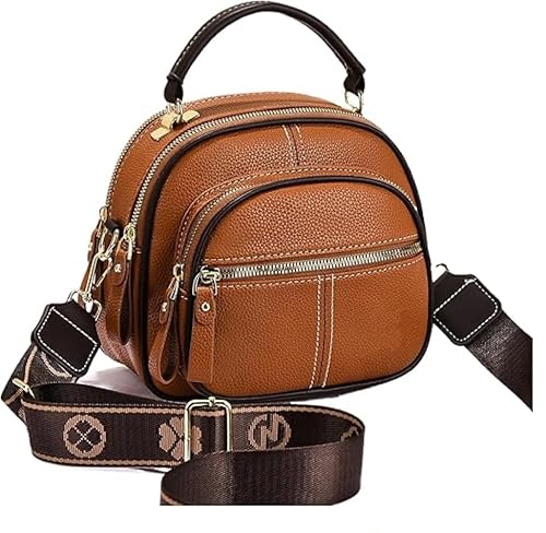 WZTFWCHSTH Umhängetasche, klassische Leder-Umhängetasche mit mehreren Fächern, klassische Multifunktionstasche, verstellbarer breiter Schultergurt, für Arbeit und Reisen von WZTFWCHSTH
