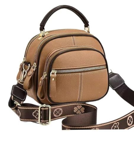 WZTFWCHSTH Umhängetasche, klassische Leder-Umhängetasche mit mehreren Fächern, klassische Multifunktionstasche, verstellbarer breiter Schultergurt, für Arbeit und Reisen von WZTFWCHSTH