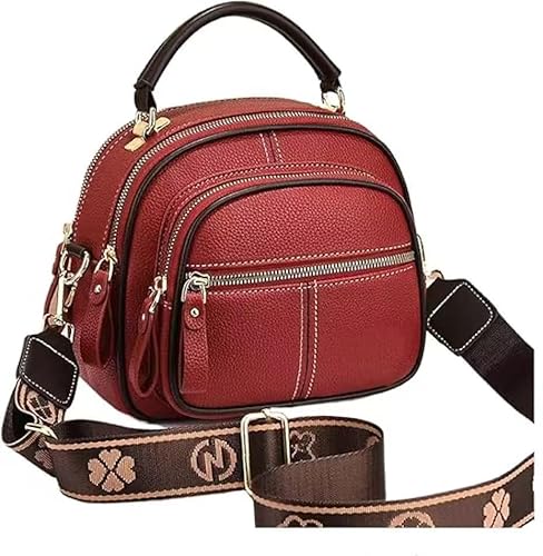 WZTFWCHSTH Umhängetasche, klassische Leder-Umhängetasche mit mehreren Fächern, klassische Multifunktionstasche, verstellbarer breiter Schultergurt, für Arbeit und Reisen von WZTFWCHSTH