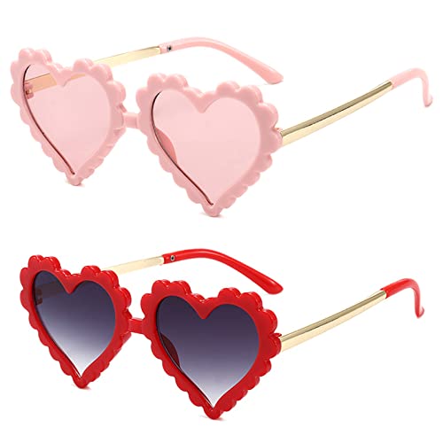 WZWLKJ Herz-Sonnenbrille für Mädchen, niedlich, herzförmig, UV-412-Schutz, Mädchen-Sonnenbrille für Outdoor, Strand, Urlaub von WZWLKJ
