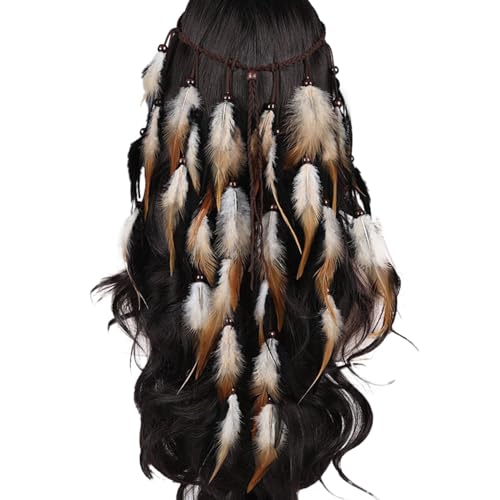 Damen Feder Kopfbedeckung Cocktail Party Haar Kopfband Frauen Haarband Frauen Mädchen Karneval Kopfschmuck Haarreif Party Kopfbedeckung Accessoire (One Size) von WZXGNGNCA