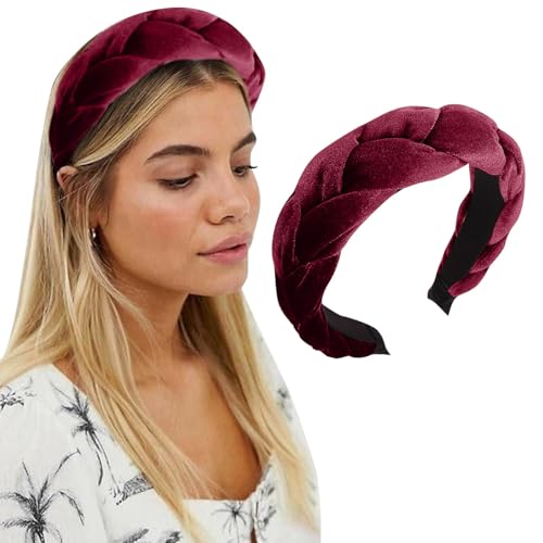 Haarreifen Damen Samt Haarreif Trachten Geflochten Stirnband, Damen Haarreif Breit Schwarz Haarschmuck, rutschfest, Vintage Gepolsterte Haarreifen, Stirnbänder Kopfband Haarreifen Damen Samt Haarreif Trachten Geflochten Stirnband, Damen Haarreif Breit Schwarz Haarschmuck, rutschfest, Vintage Gepolsterte Haarreifen, Stirnbänder Kopfband von WZXGNGNCA