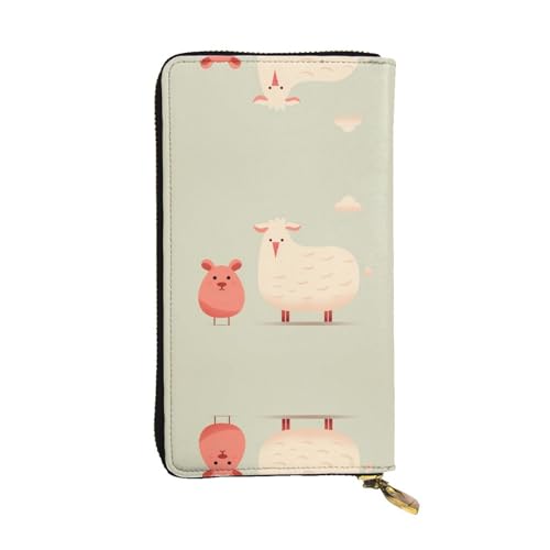 1 Paar lange Geldbörse aus Leder mit Tiermotiven (19,1 x 10,4 cm) | extra großes Multifunktionsfach | tolles Geschenk von WZYCWB
