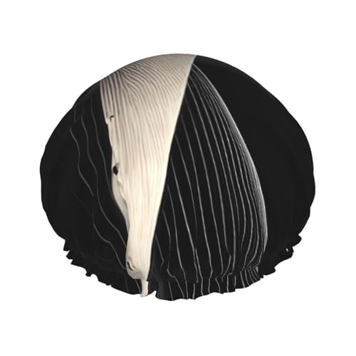 Abstrakte Kurven, doppellagige Damen-Duschhaube, wiederverwendbar, großes Design, geeignet für alle Haarlängen, geeignet für Mädchen, Spa und Heimsalon. von WZYCWB