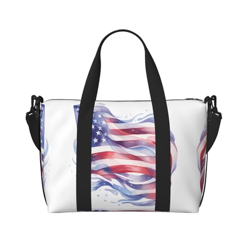 Amerikanische Flagge Damen Handtasche Crossbody Reisetasche Casual Handtasche mit Reißverschluss Geeignet für Arbeit Reisen Fitness Reisen von WZYCWB