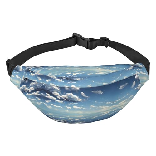 Blauer Himmel und weiße Wolken Reise-Hüfttasche, geeignet für Sport, Laufen, Radfahren, Reisen, Angeln, Jungen, große Umhängetasche, Hüfttasche Blauer Himmel und weiße Wolken Reise-Hüfttasche, geeignet für Sport, Laufen, Radfahren, Reisen, Angeln, Jungen, große Umhängetasche, Hüfttasche von WZYCWB