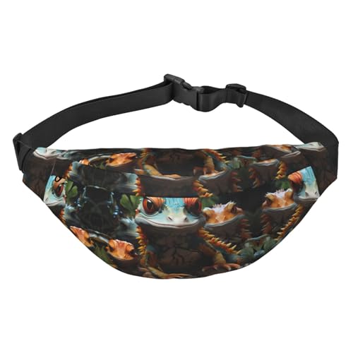 Bunte Eidechsen Reise-Hüfttasche, geeignet für Sport, Laufen, Radfahren, Reisen, Angeln, Jungen, große Umhängetasche von WZYCWB