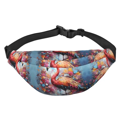 Bunte Flamingo-Reise-Hüfttasche, geeignet für Sport, Laufen, Radfahren, Reisen, Angeln, Jungen, große Umhängetasche Bunte Flamingo-Reise-Hüfttasche, geeignet für Sport, Laufen, Radfahren, Reisen, Angeln, Jungen, große Umhängetasche von WZYCWB